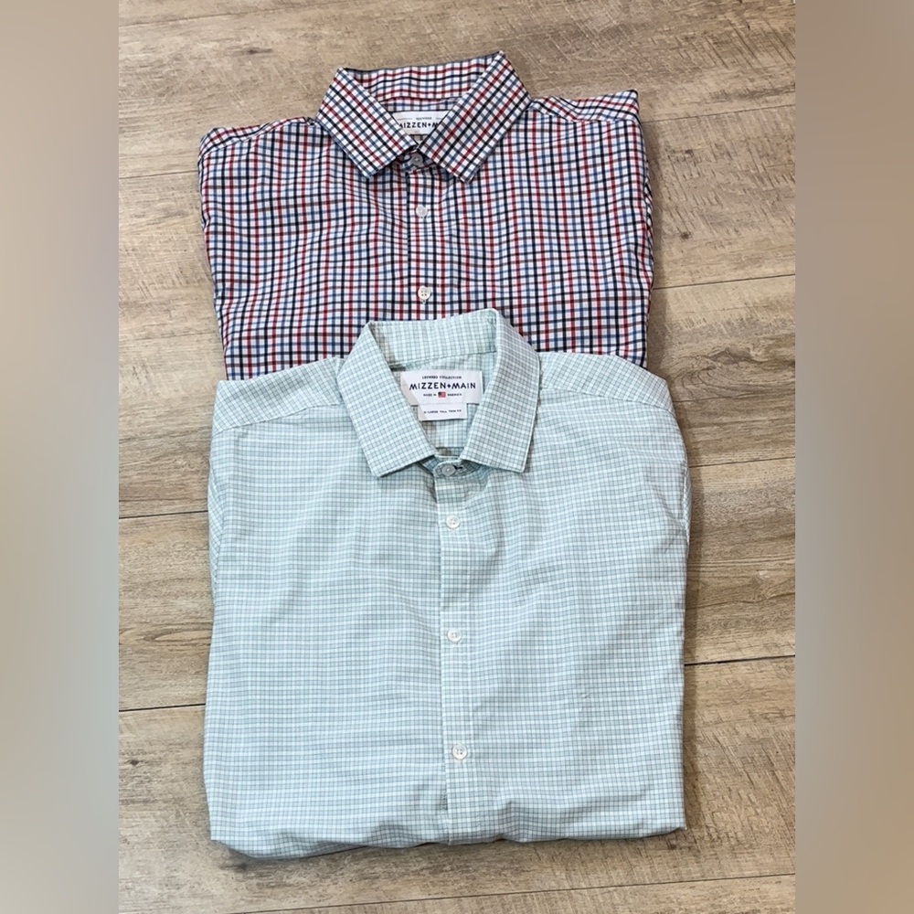 Mizzen + Main Men’s Set of 2 Leeward Long Sleeve Button Up Shirts Size XL